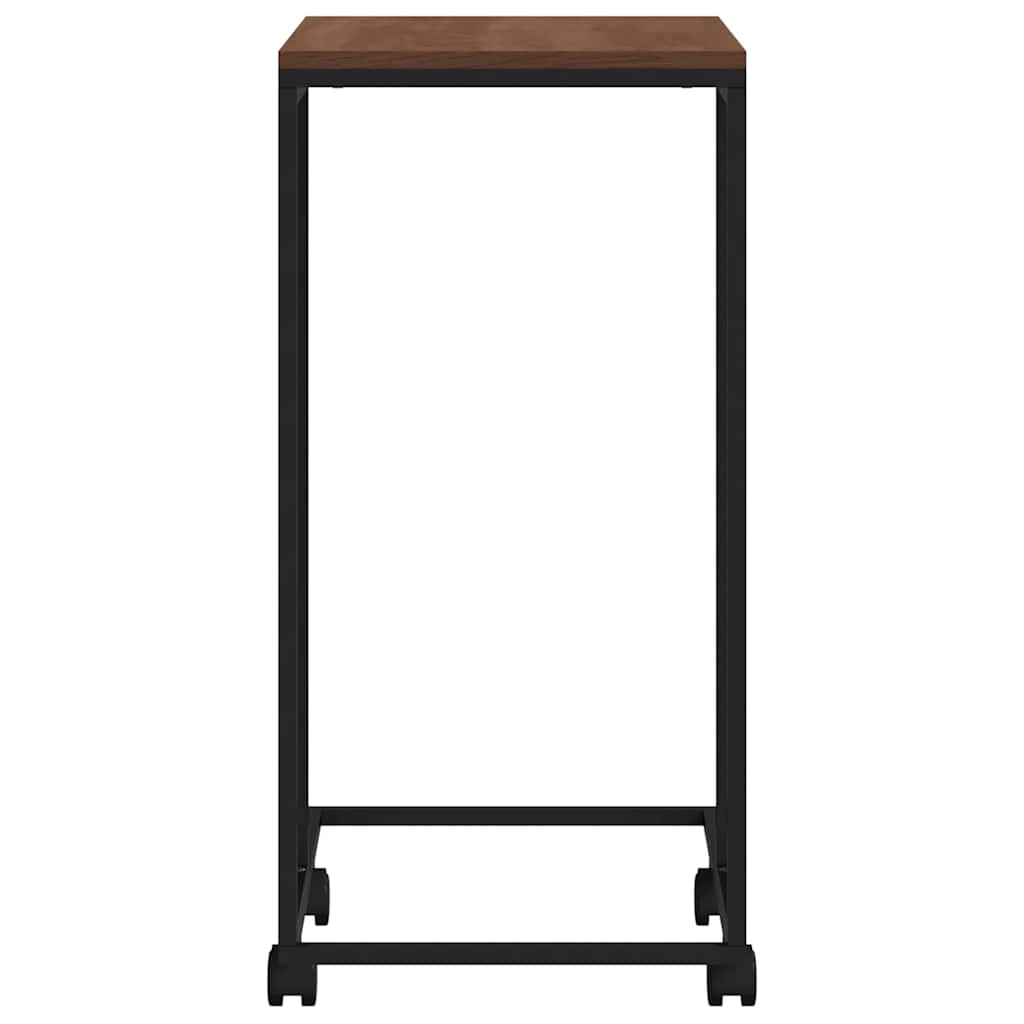 fekete szerelt fa kisasztal kerekekkel 40 x 30 x 63,5 cm