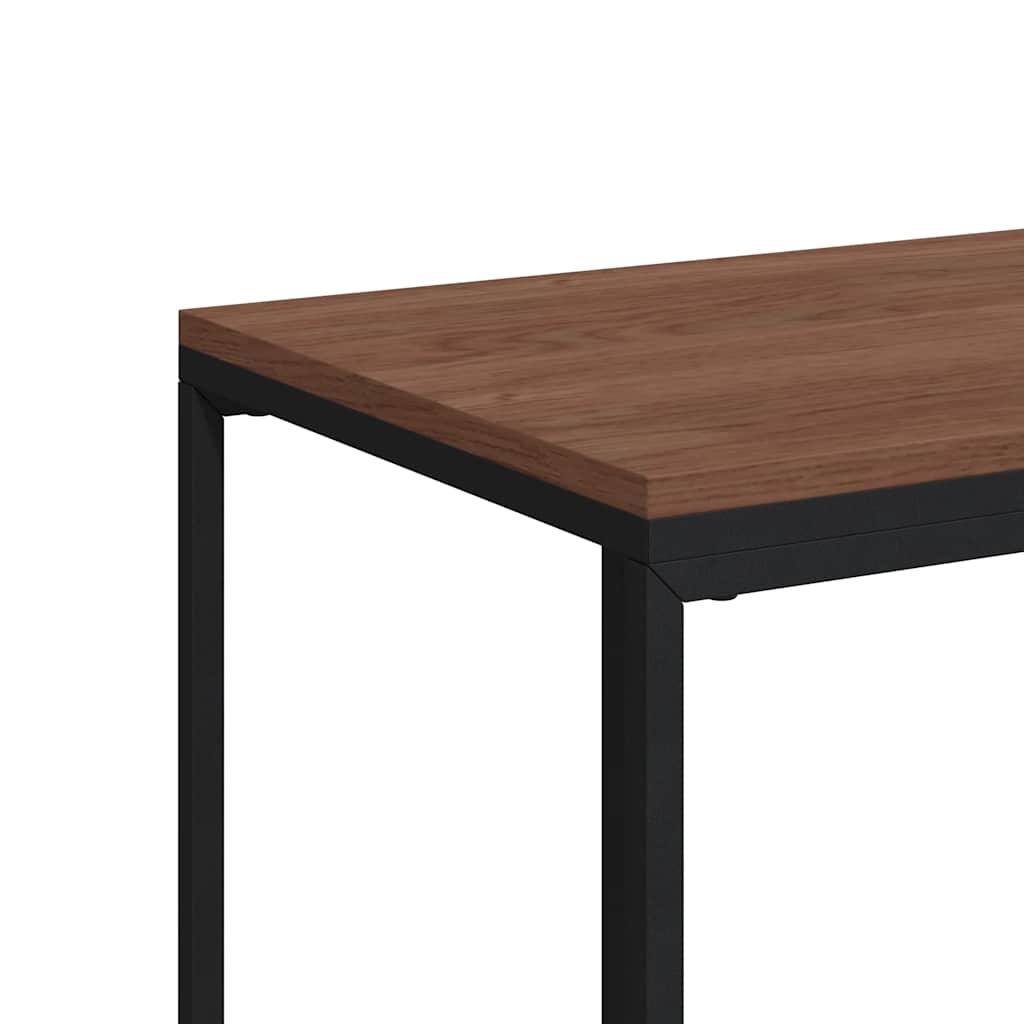 fekete szerelt fa kisasztal kerekekkel 40 x 30 x 63,5 cm