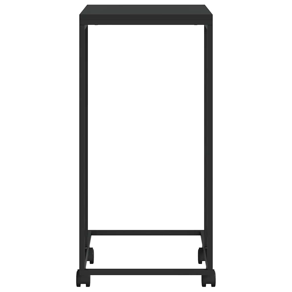 fekete szerelt fa kisasztal kerekekkel 40 x 30 x 63,5 cm