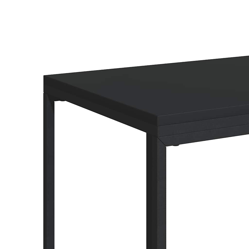 fekete szerelt fa kisasztal kerekekkel 40 x 30 x 63,5 cm
