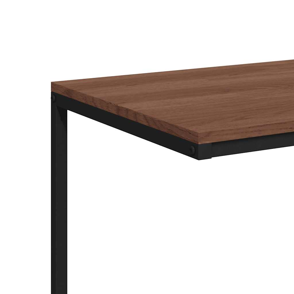 fekete szerelt fa kisasztal kerekekkel 55x35x70 cm