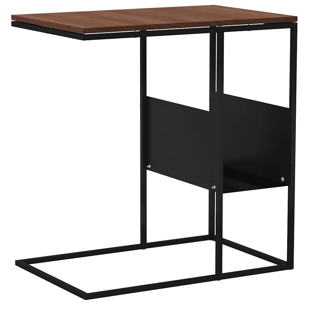fekete szerelt fa kisasztal 55 x 36 x 59,5 cm