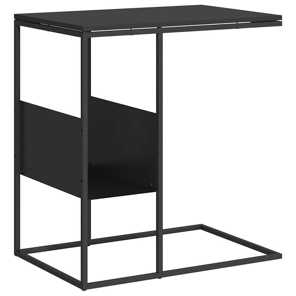 fekete szerelt fa kisasztal 55x36x59,5 cm