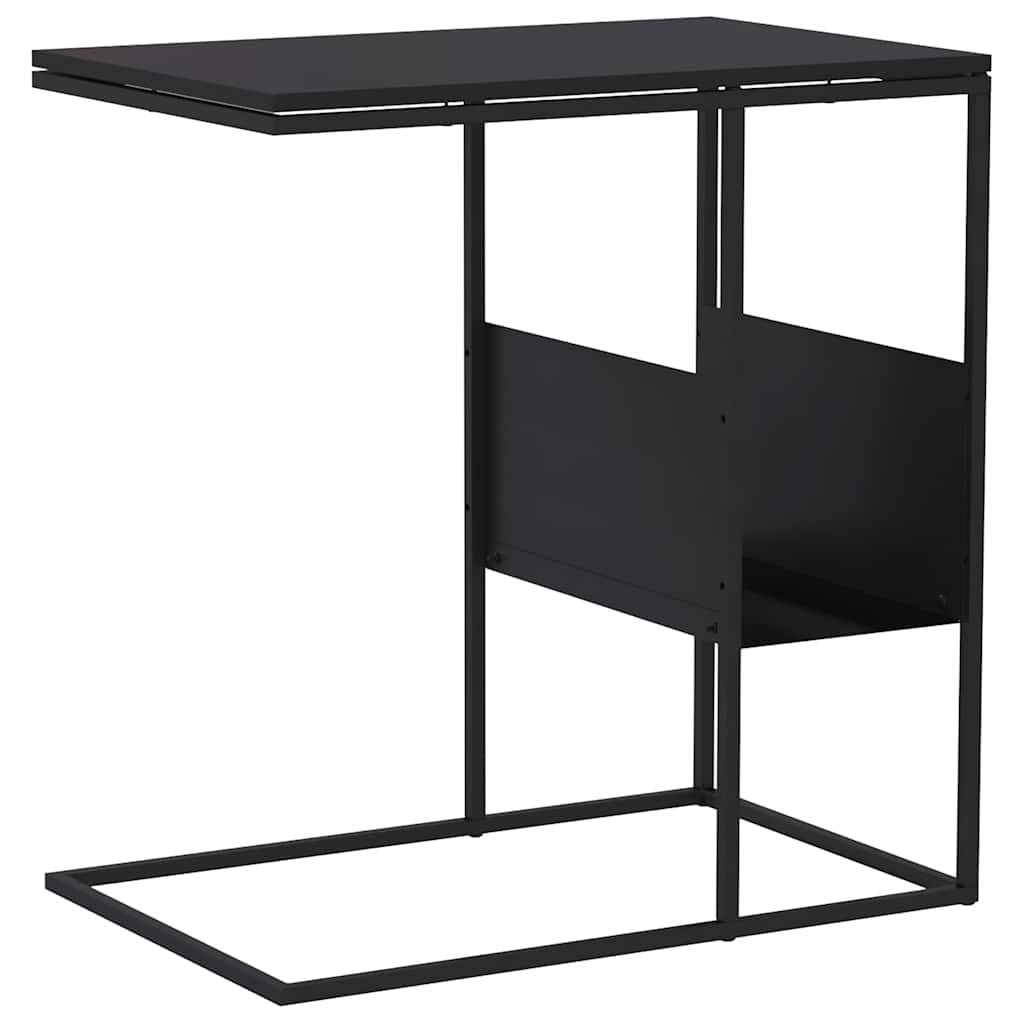 fekete szerelt fa kisasztal 55x36x59,5 cm