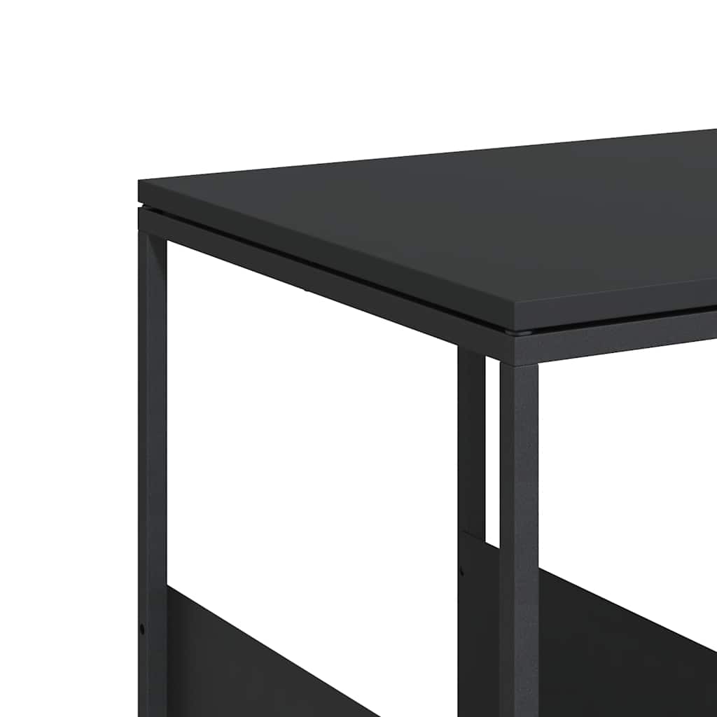 fekete szerelt fa kisasztal 55x36x59,5 cm