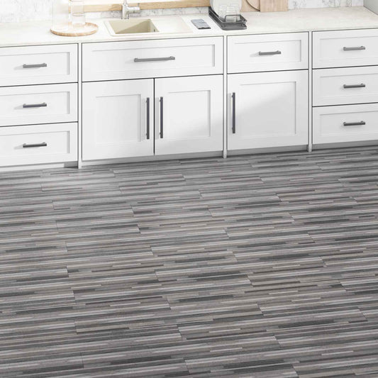 Padlódeszkák 2,51 m² 18 pcs PVC Csíkos Szürke