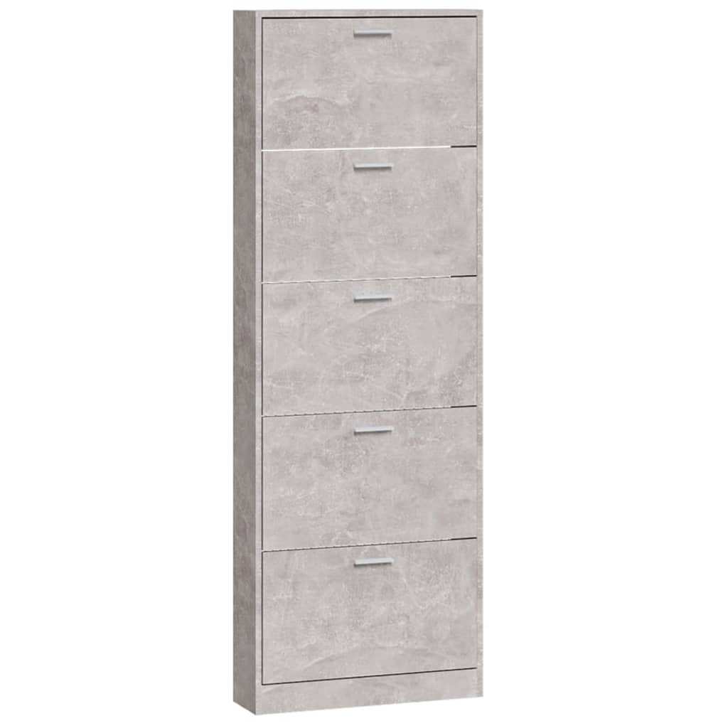 betonszürke szerelt fa cipőszekrény 59 x 17 x 169 cm