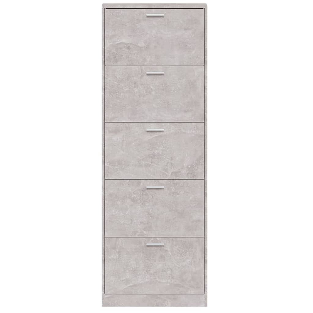 betonszürke szerelt fa cipőszekrény 59 x 17 x 169 cm