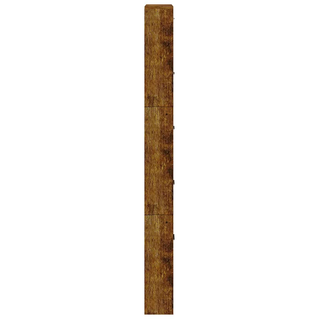 füstös tölgy színű szerelt fa cipősszekrény 59 x 17 x 169 cm