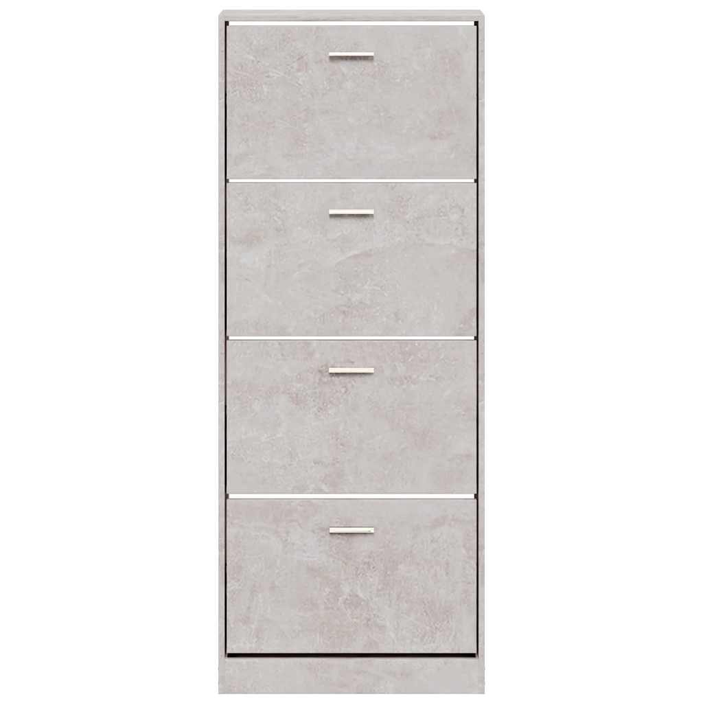 betonszürke szerelt fa cipőszekrény 59x17x150 cm