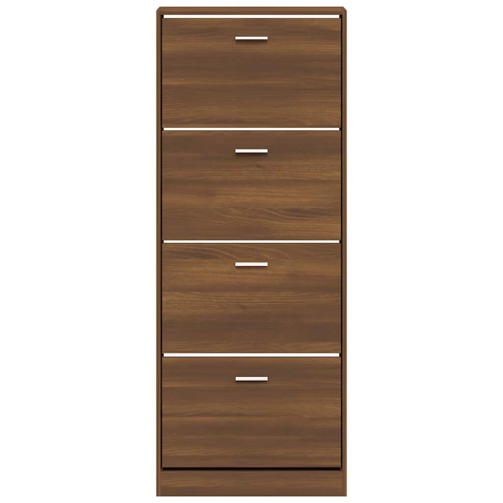 barna tölgyszínű szerelt fa cipősszekrény 59 x 17 x 150 cm