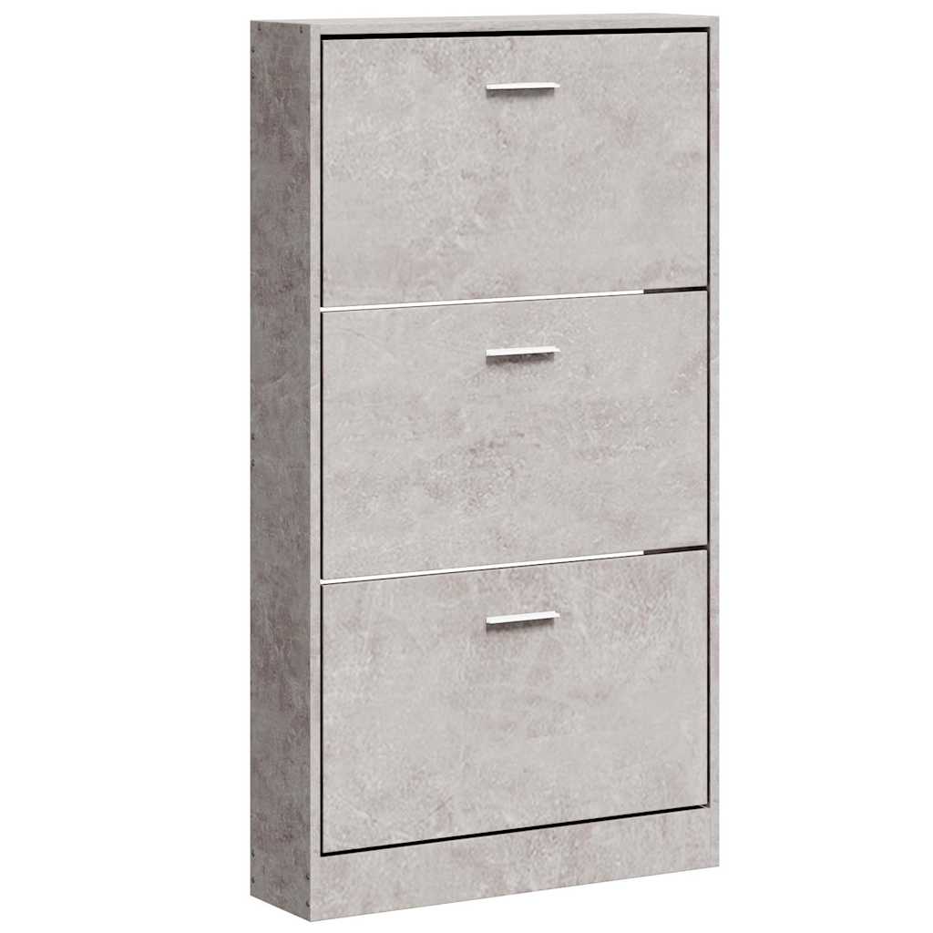 betonszürke szerelt fa cipőszekrény 59x17x108 cm