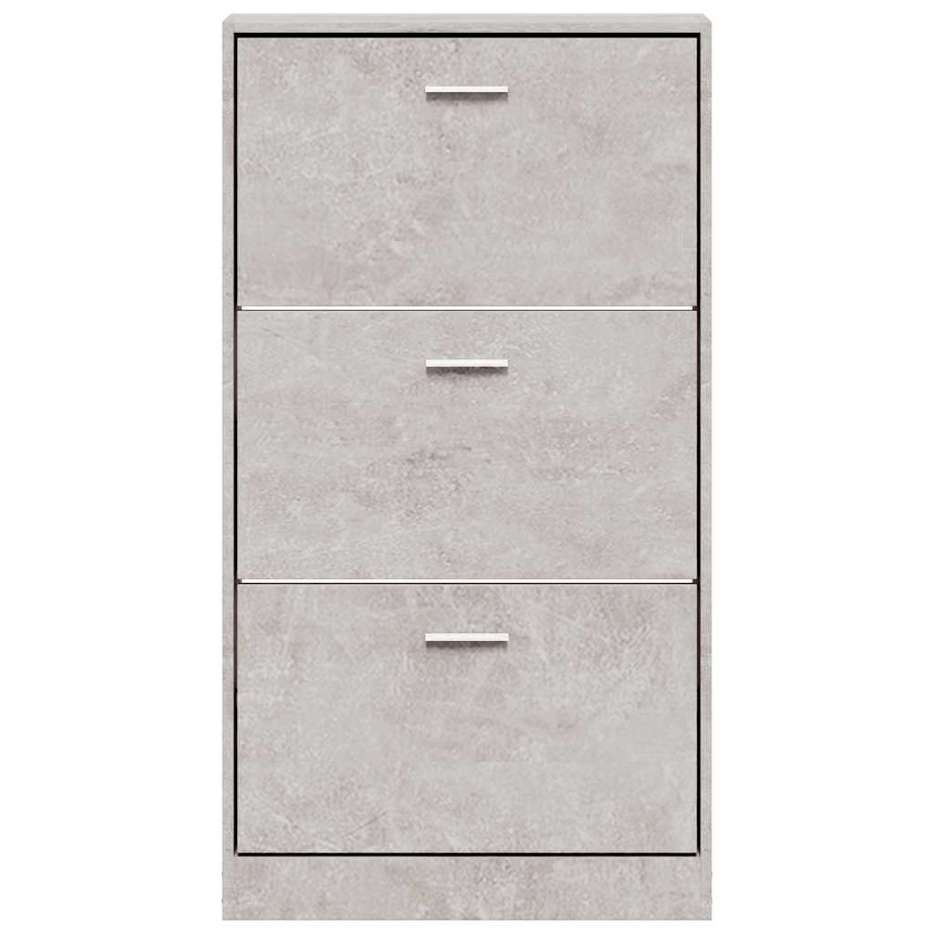 betonszürke szerelt fa cipőszekrény 59x17x108 cm