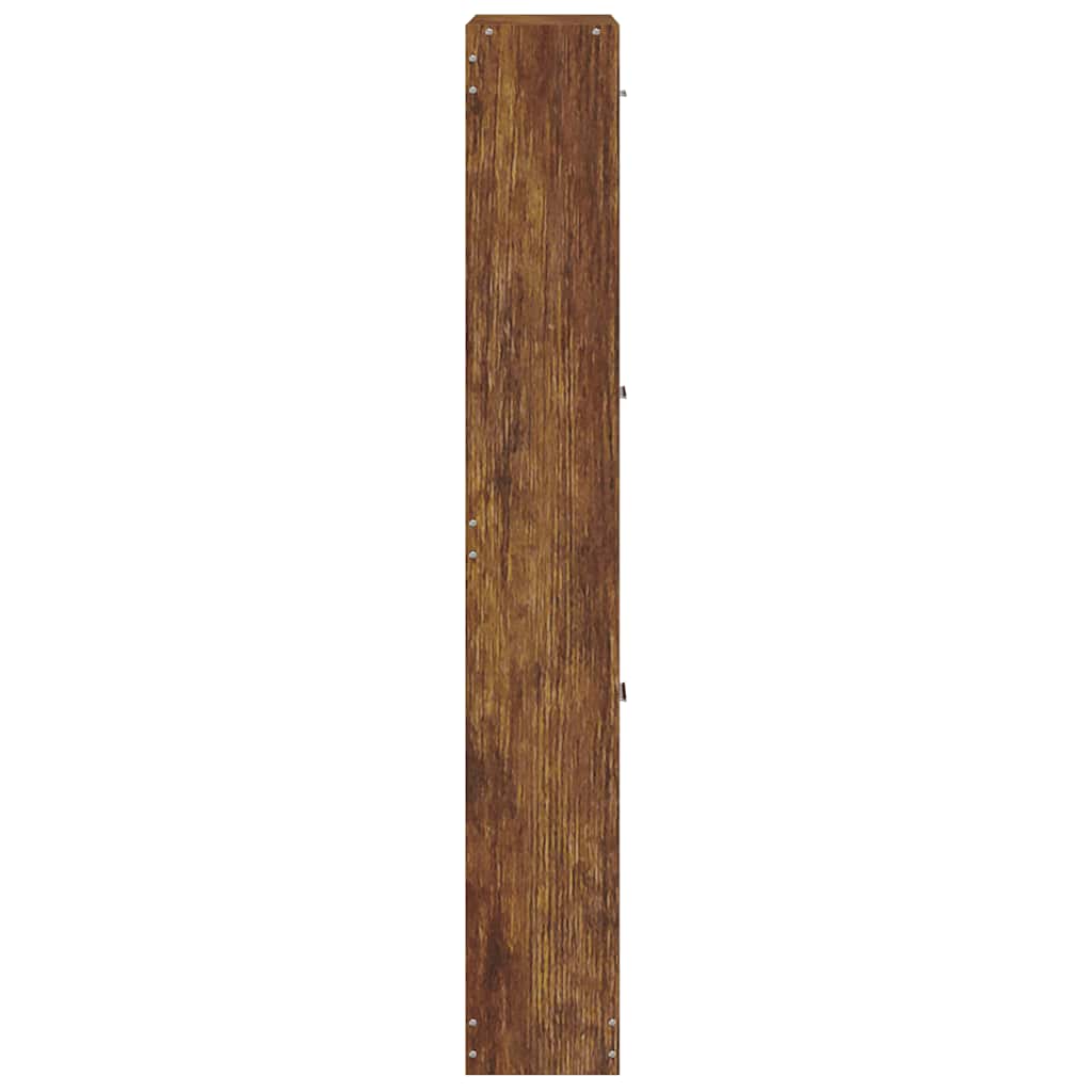füstös tölgy színű szerelt fa cipősszekrény 59x17x108 cm