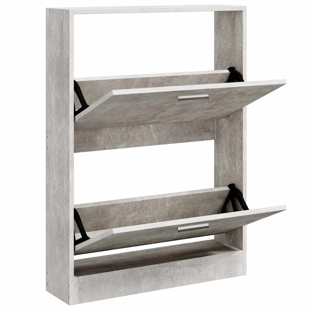 betonszürke szerelt fa cipőszekrény 59 x 17 x 81 cm