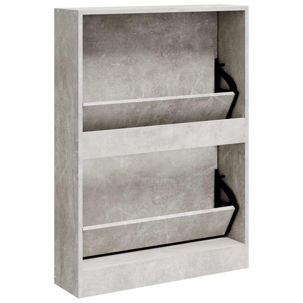 betonszürke szerelt fa cipőszekrény 59 x 17 x 81 cm