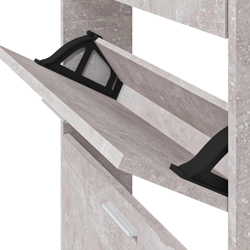 betonszürke szerelt fa cipőszekrény 59 x 17 x 81 cm