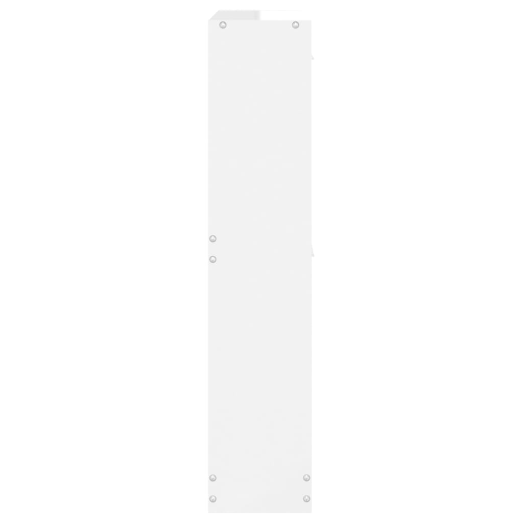 magasfényű fehér szerelt fa cipőszekrény 59x17x81 cm