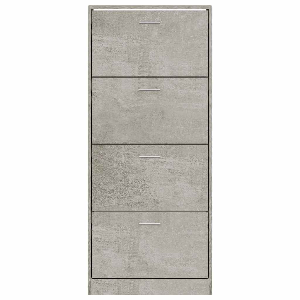 betonszürke szerelt fa cipőszekrény 63x24x147 cm