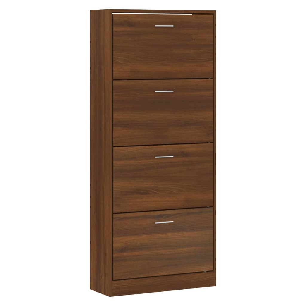 barna tölgy színű szerelt fa cipősszekrény 63x24x147 cm