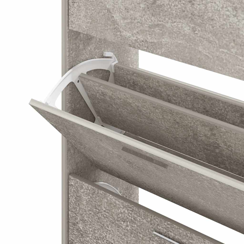 betonszürke szerelt fa cipőszekrény 63x24x103 cm