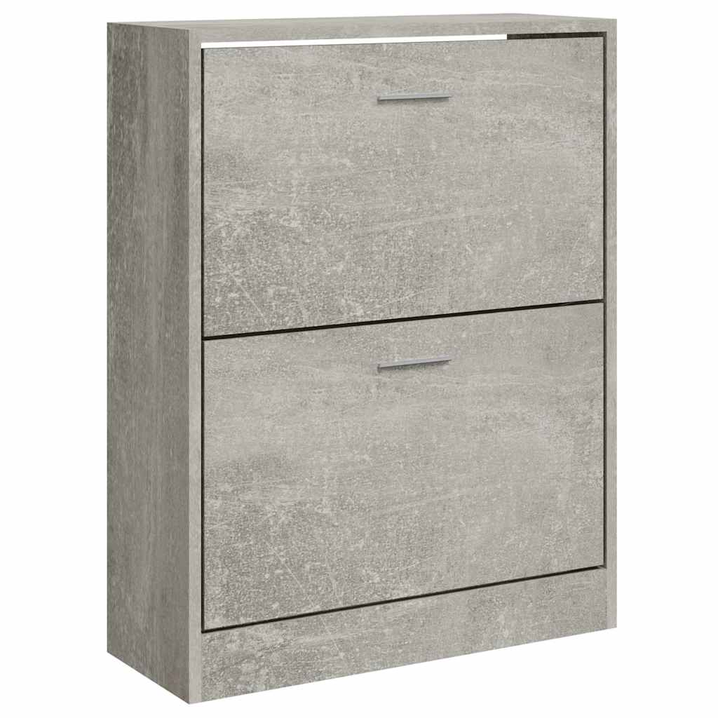 betonszürke szerelt fa cipőszekrény 63x24x81 cm