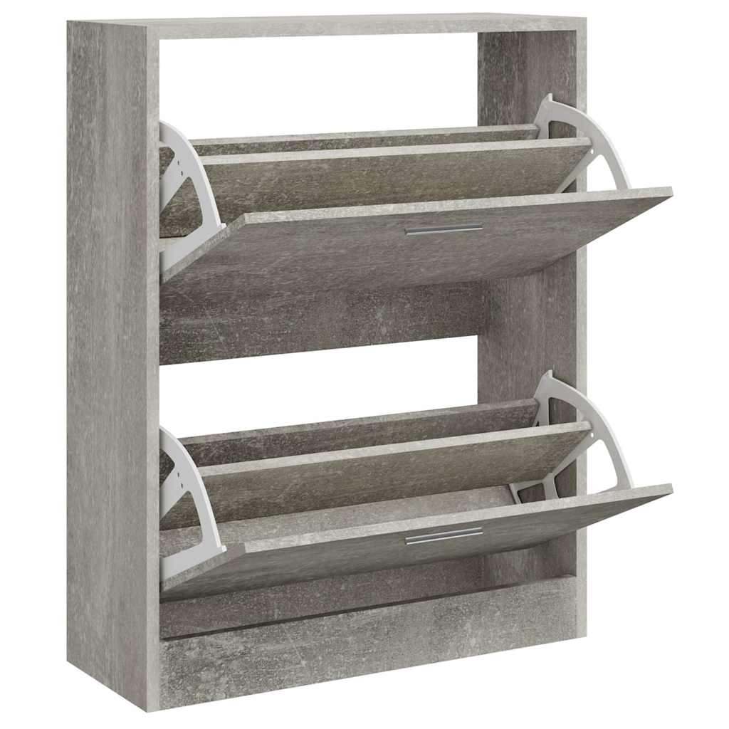 betonszürke szerelt fa cipőszekrény 63x24x81 cm