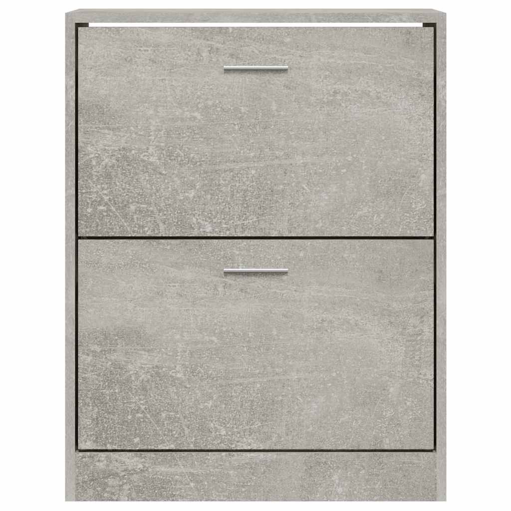 betonszürke szerelt fa cipőszekrény 63x24x81 cm