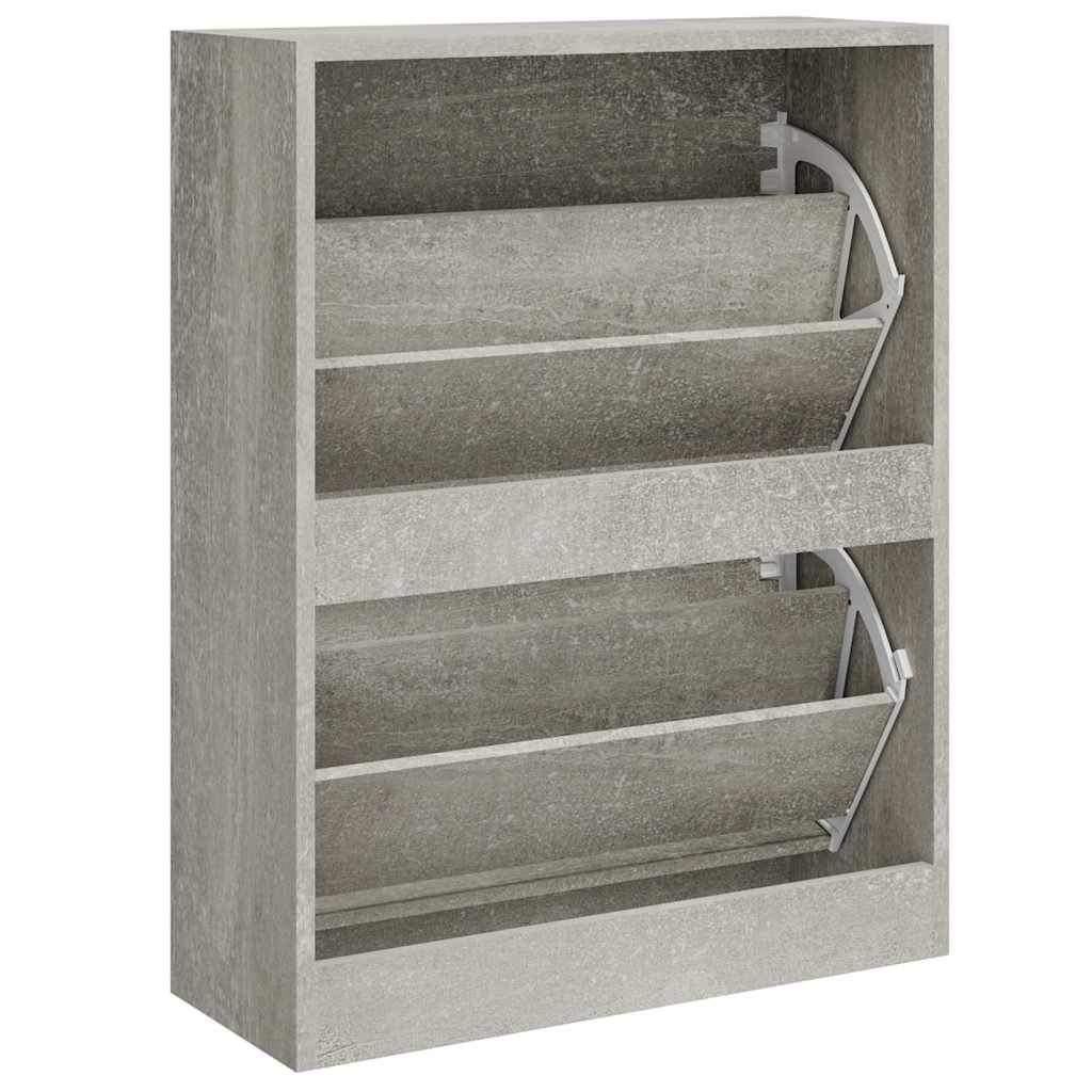 betonszürke szerelt fa cipőszekrény 63x24x81 cm