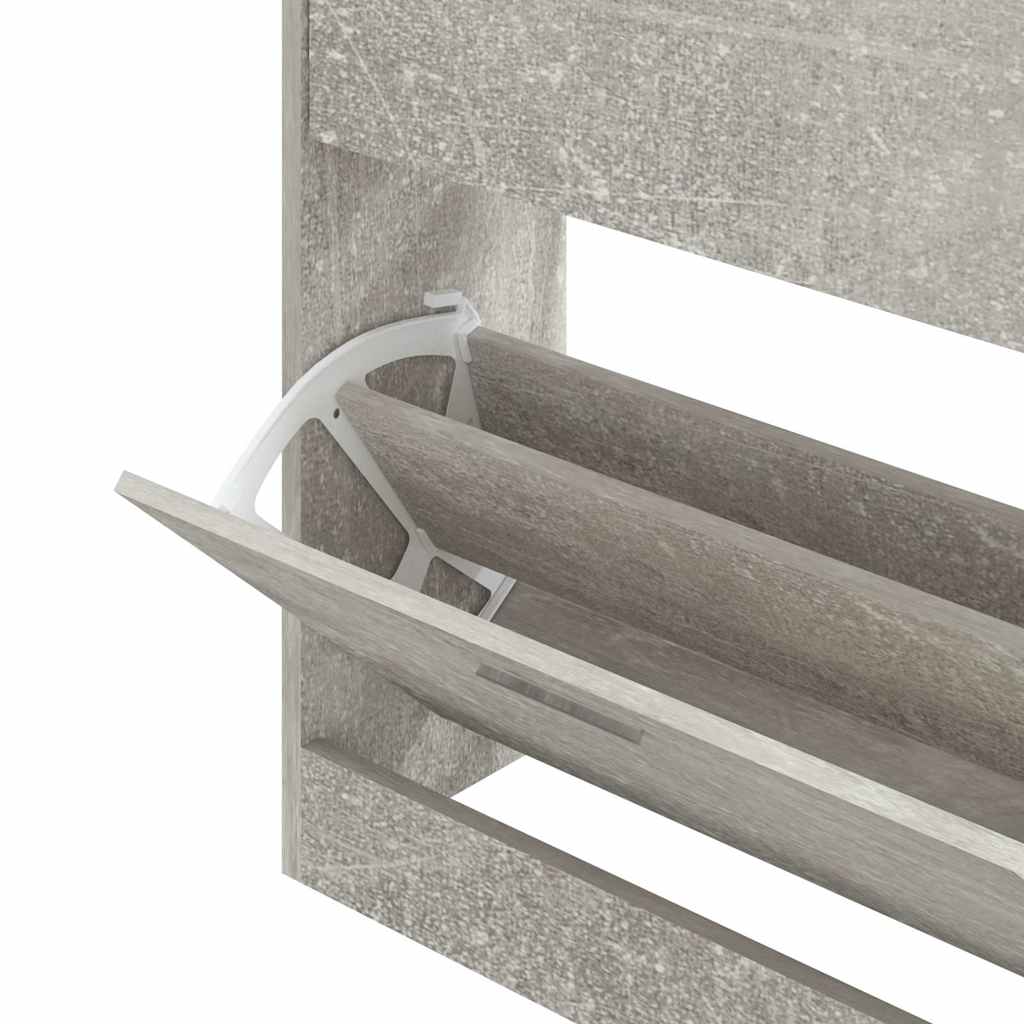 betonszürke szerelt fa cipőszekrény 63x24x81 cm