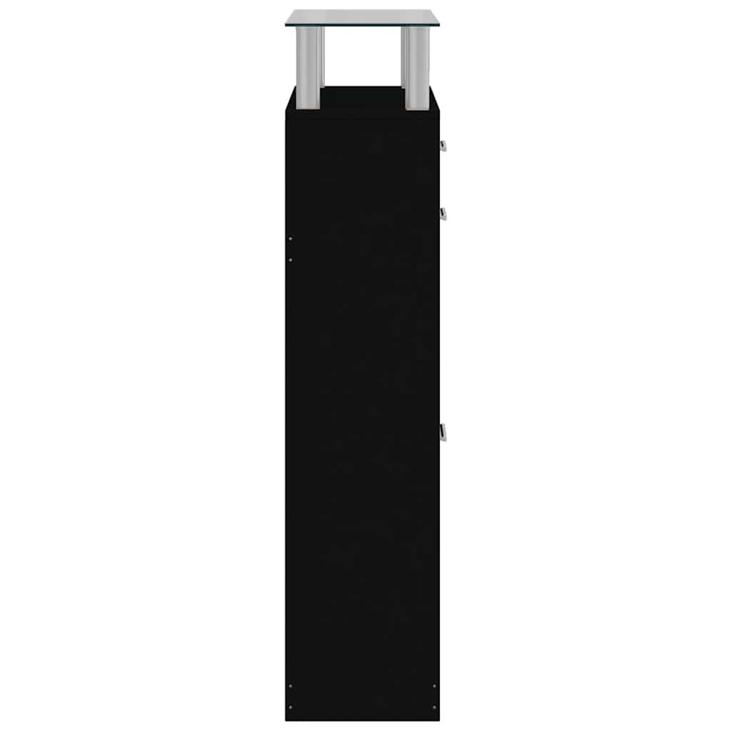 fekete szerelt fa cipőszekrény 63 x 24 x 104 cm