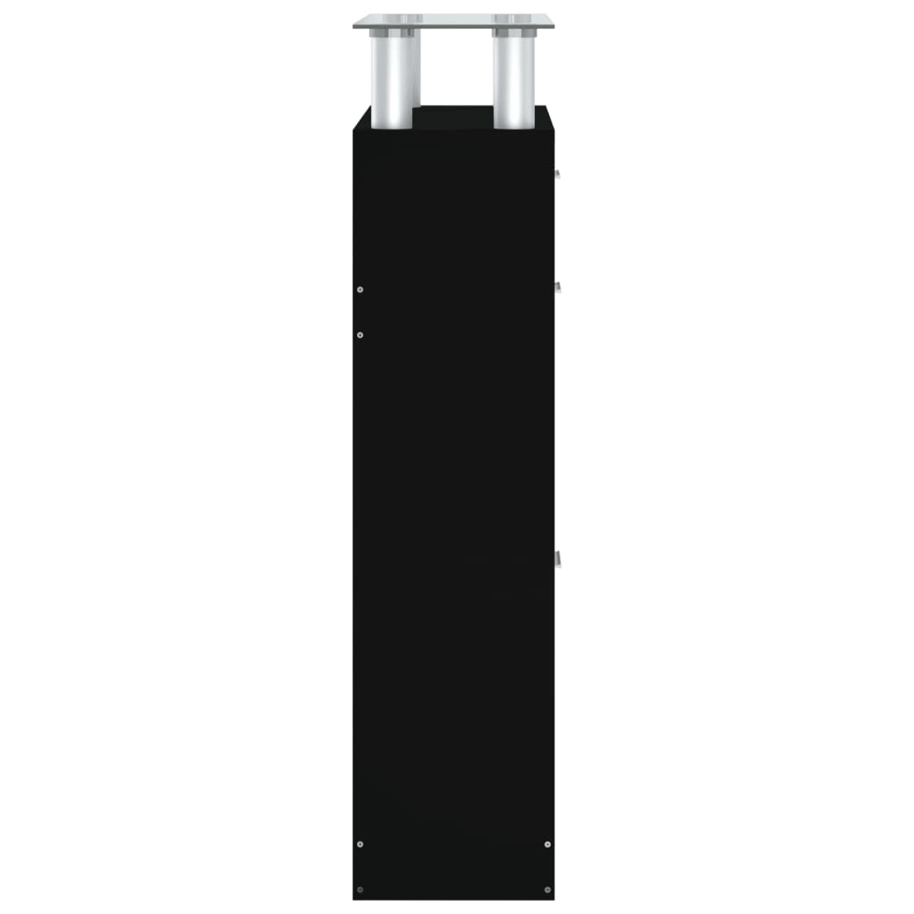 fekete szerelt fa cipőszekrény 63 x 24 x 104 cm
