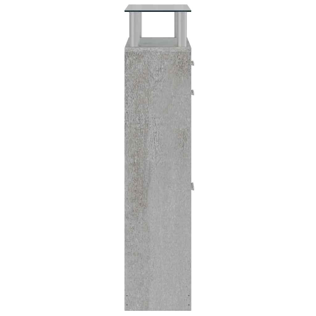 betonszürke szerelt fa cipőszekrény 63x24x104 cm