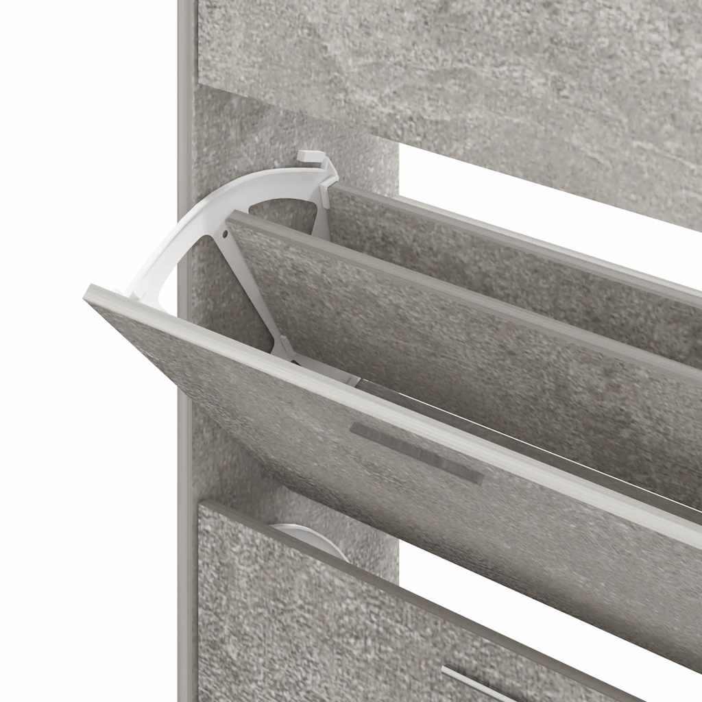 betonszürke szerelt fa cipőszekrény 63x24x104 cm