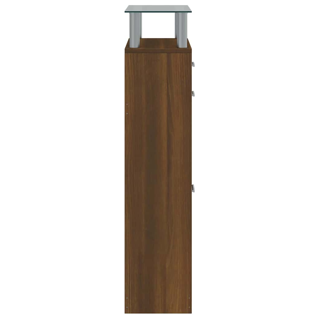 barna tölgyszínű szerelt fa cipősszekrény 63x24x104 cm