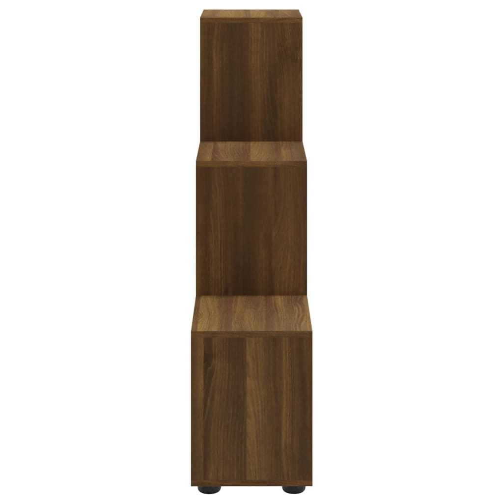 barna tölgyszínű szerelt fa lépcsős könyvespolc 107 cm