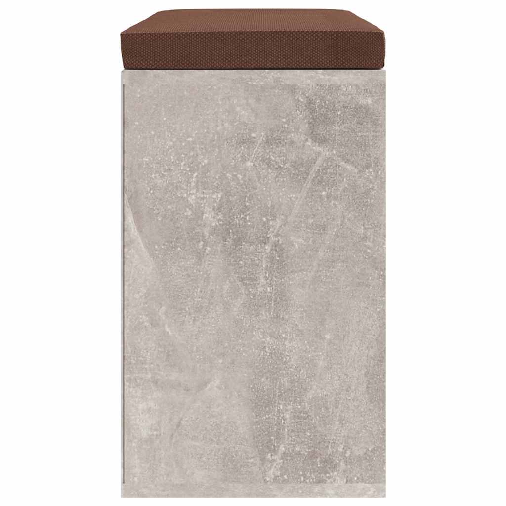 betonszürke szerelt fa cipőtároló pad 103 x 30 x 48 cm
