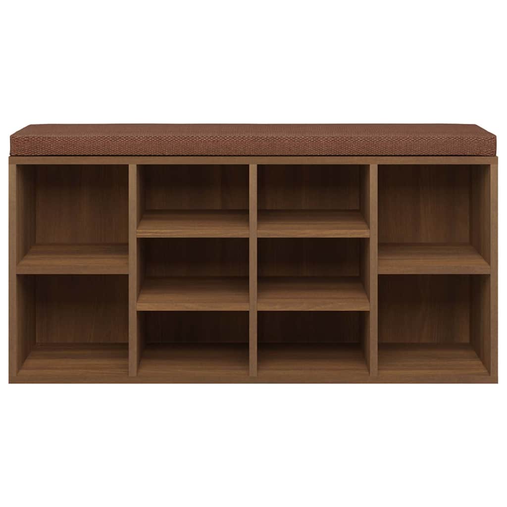 barna tölgy szerelt fa cipőtároló pad 103x30x48 cm