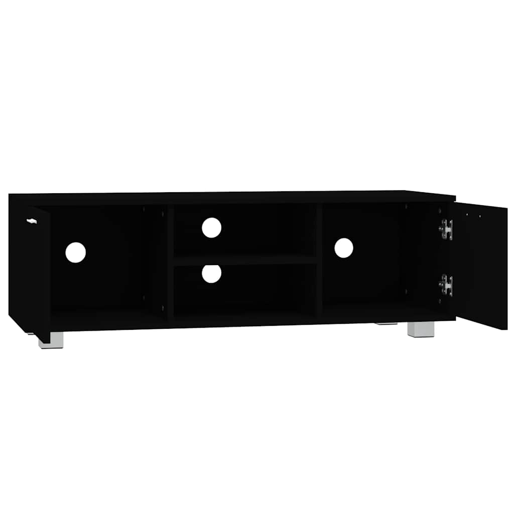 fekete szerelt fa TV-szekrény 120 x 40,5 x 35 cm