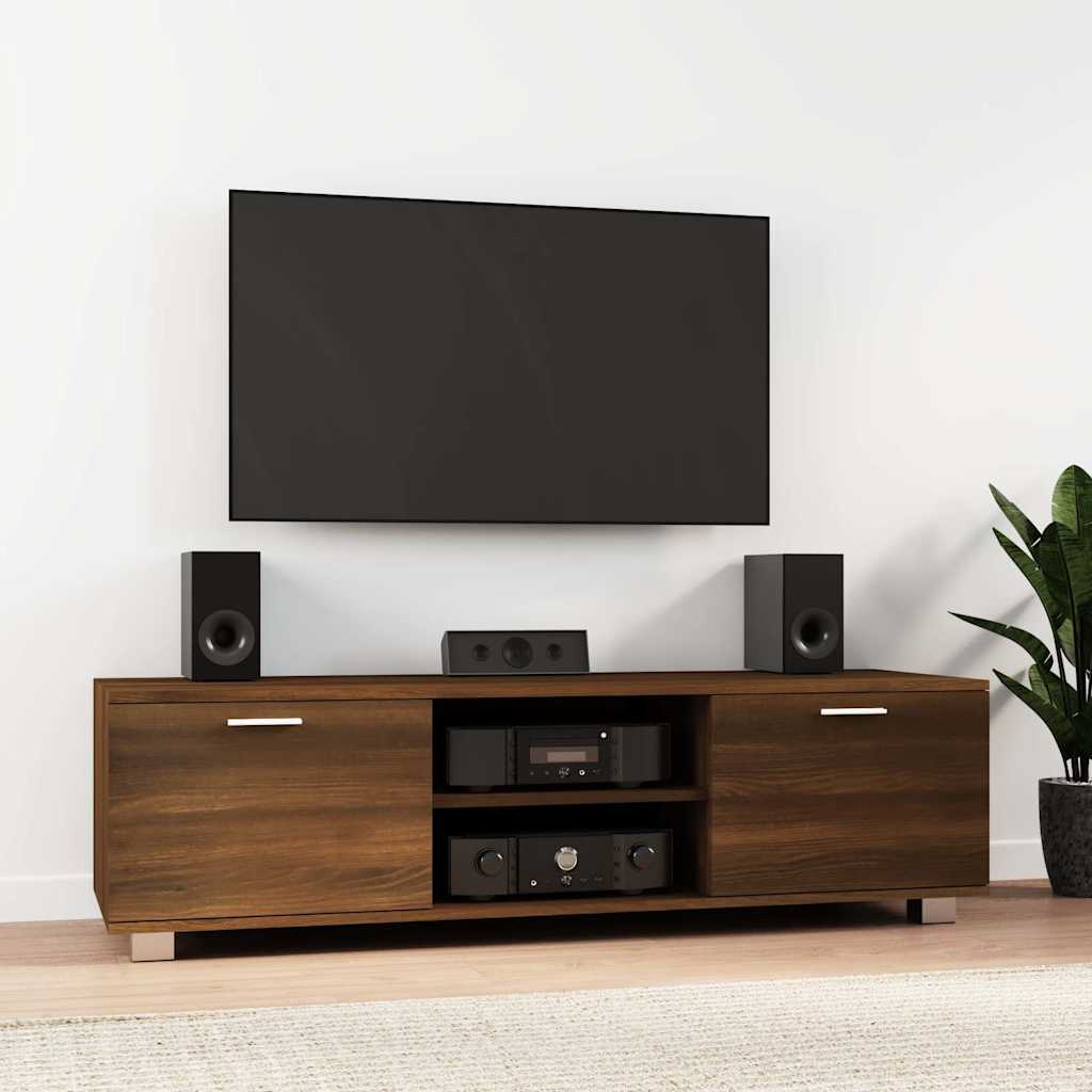 barna tölgy színű szerelt fa TV-szekrény 140 x 40,5 x 35 cm