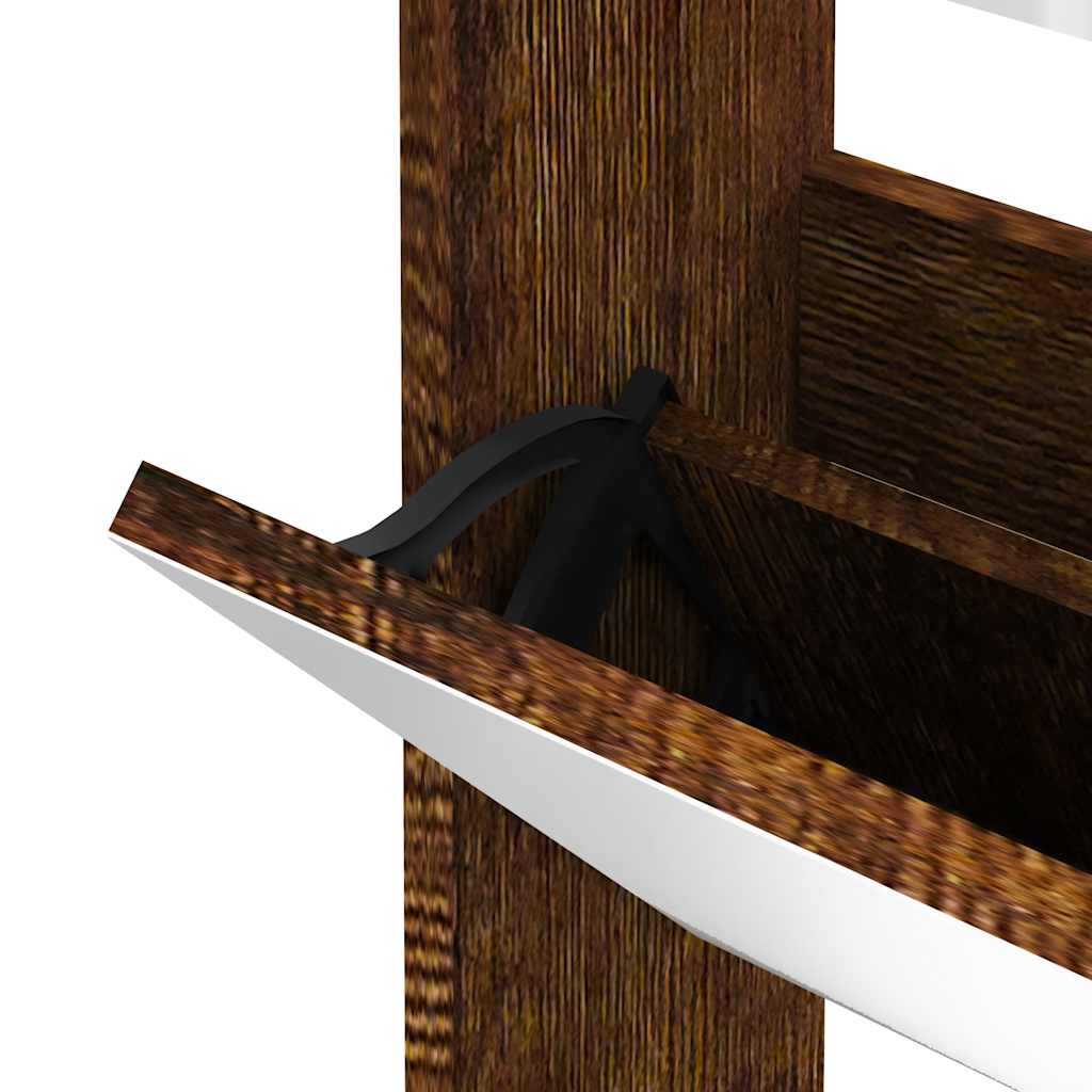 füstös tölgy 3 szintes cipőszekrény tükörrel 63 x 17 x 102,5 cm
