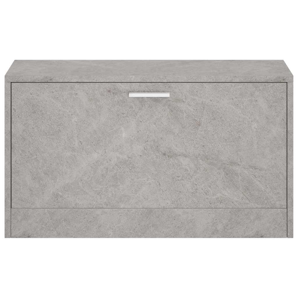 betonszürke szerelt fa cipőtároló pad 80x24x45 cm