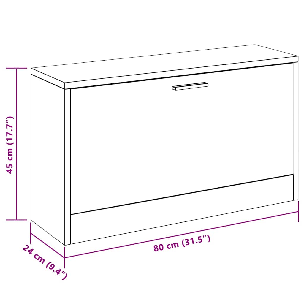 betonszürke szerelt fa cipőtároló pad 80x24x45 cm