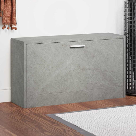 betonszürke szerelt fa cipőtároló pad 80x24x45 cm