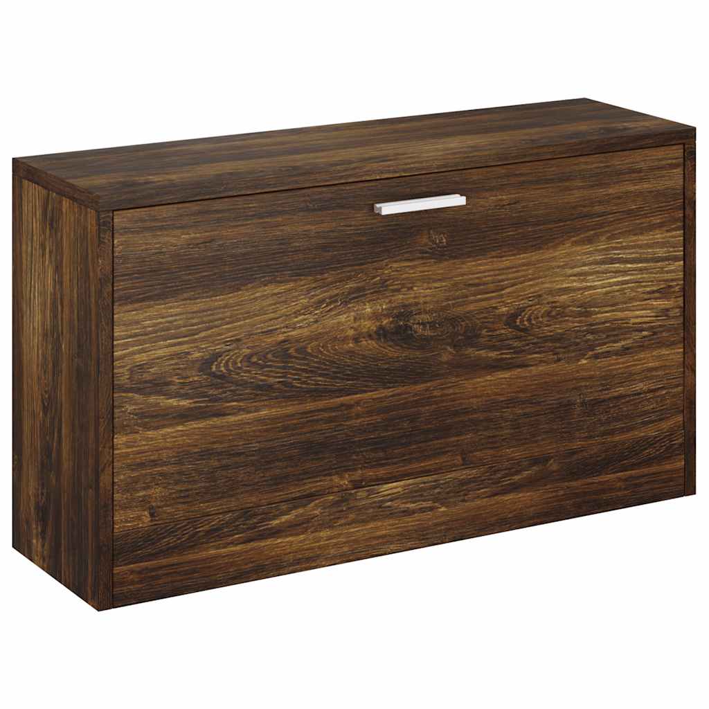 füstös tölgy színű szerelt fa cipőtároló pad 80 x 24 x 45 cm
