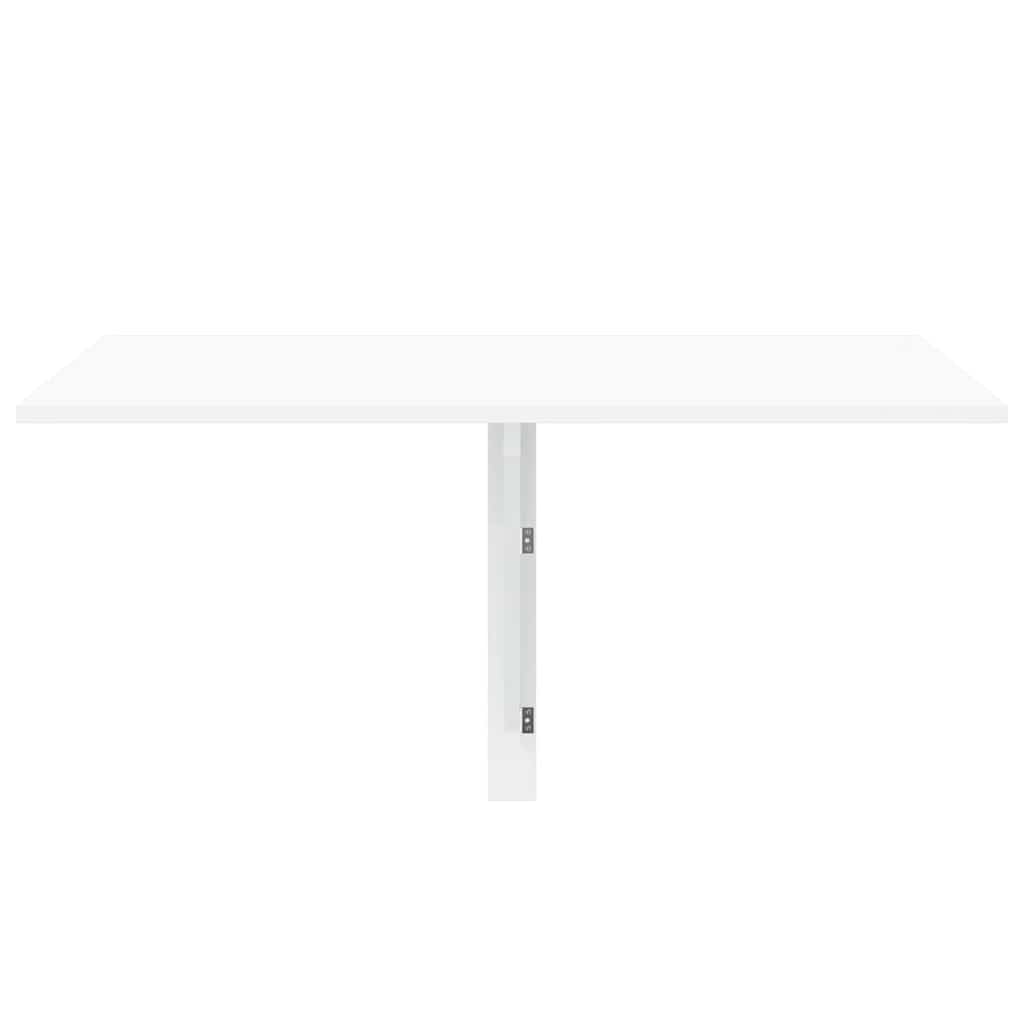magasfényűfehér szerelt fa összecsukható fali asztal100x60x56cm