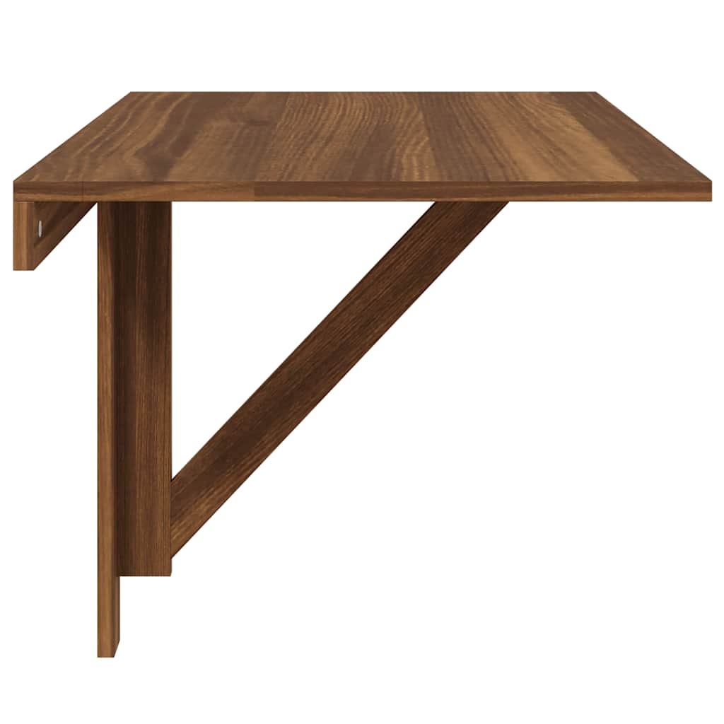 barna tölgy szerelt fa összecsukható fali asztal 100x60x56 cm