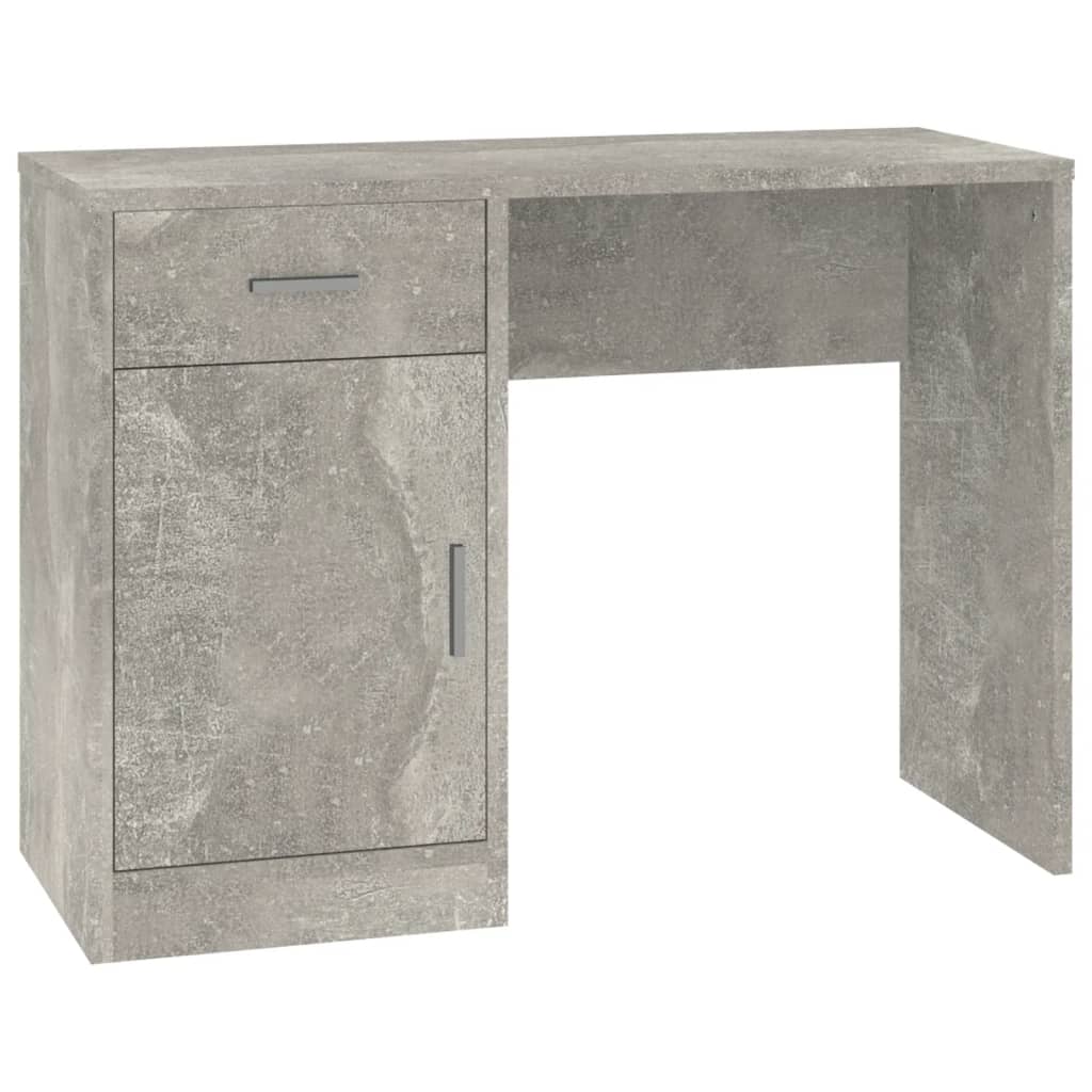 betonszürke faanyag fiókos/rekeszes íróasztal 100x40x73 cm