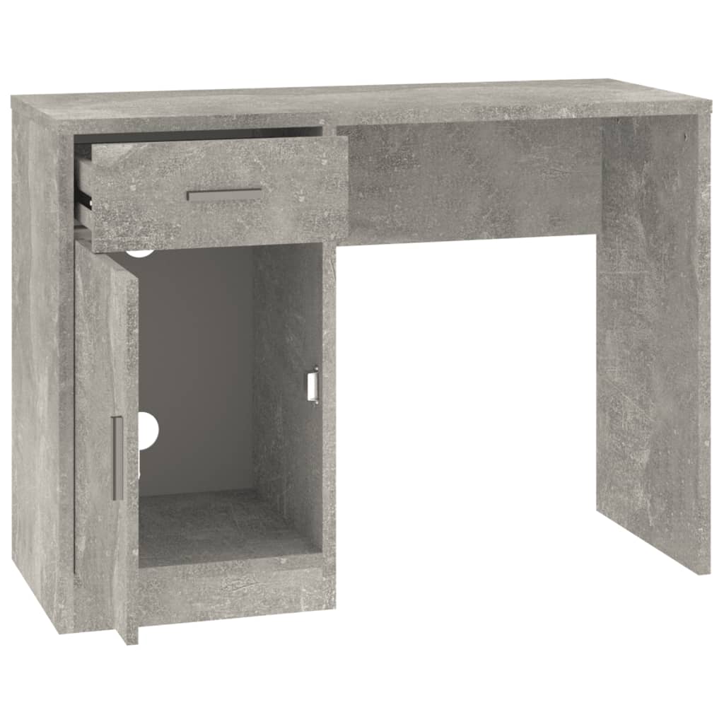 betonszürke faanyag fiókos/rekeszes íróasztal 100x40x73 cm