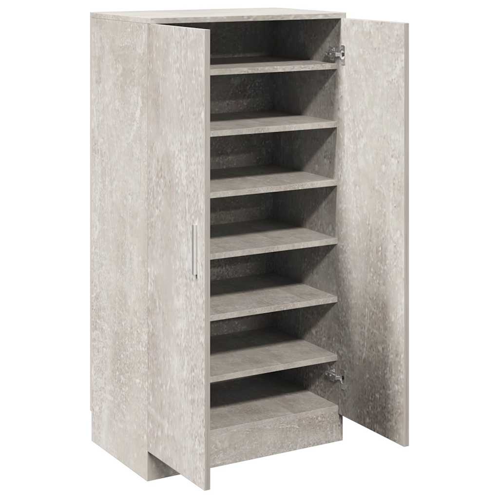 betonszürke szerelt fa cipőszekrény 55 x 35 x 108 cm